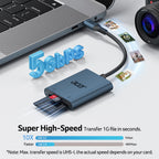 Acer USB-C SD Card Reader, High Speed Type-C Micro SD Card Adapter, USBC External Memory Card Reader SDXC, Micro SDXC Card, Compatible with MacBook Pro/Air, Acer Laptop, iPhone 16, Camera -Silver