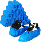 WUJUN 100/200 Pack Blue/Black Disposable Shoes Covers Boot Cover Waterproof, Dust-proof, Non-slip, One Size Fit Most, Protect Your Shoes, Carpets and Floors. Cleaning Accessories