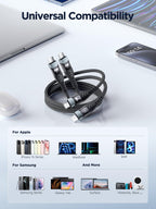 USB C to USB C, 100W 5A Fast Charging Cable [2Pack/2M] USB Type C Charger Fast Charge Lead Usbc to Usbc Cable for iPhone 15 16 17 Pro Max Plus iPad Pro MacBook Samsung Galaxy S23 S22 S24 S25 Ultra etc