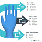 Unigloves Unicare Nitrile Examination Disposable Box of 100 Blue Gloves