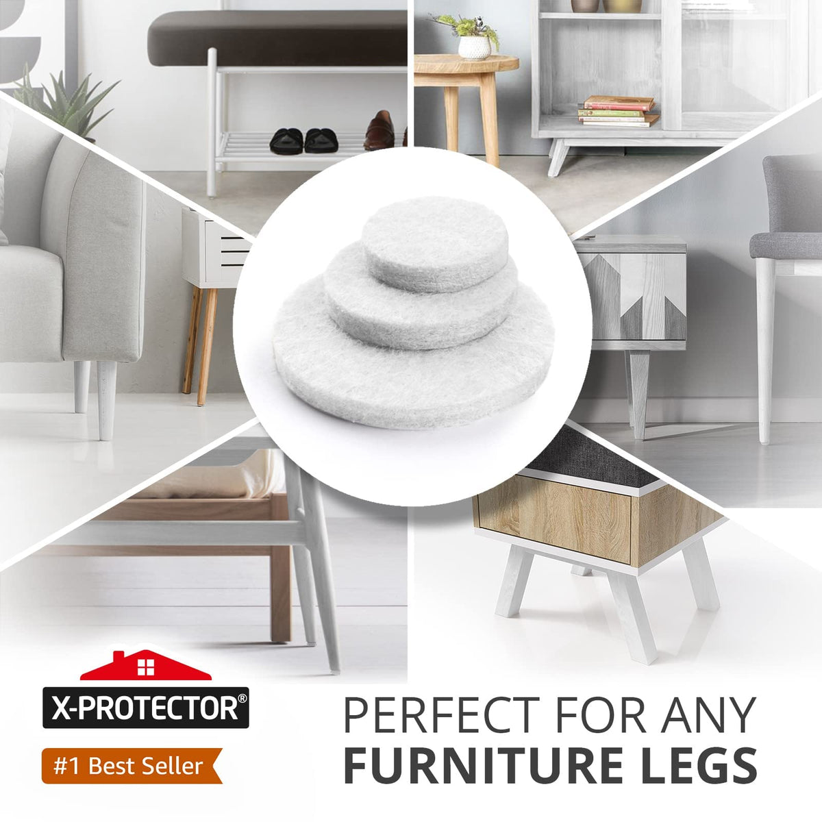Felt Furniture Pads X-PROTECTOR 133 PCS Premium Furniture Pads - Felt Pads