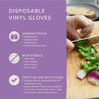 by Amazon Disposable Vinyl Gloves, Powder-free, Latex-free, Size S, Pack of 100, Transparent