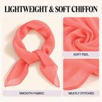 WESTEND CHOICE Square Chiffon Scarves Women's Neck Scarf 50s Retro Bandana