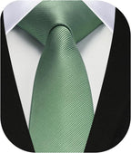 HISDERN Skinny Tie Solid Color 6cm Slim Ties for Men Wedding Classic Formal Business Necktie