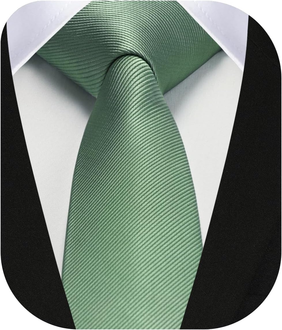 HISDERN Skinny Tie Solid Color 6cm Slim Ties for Men Wedding Classic Formal Business Necktie
