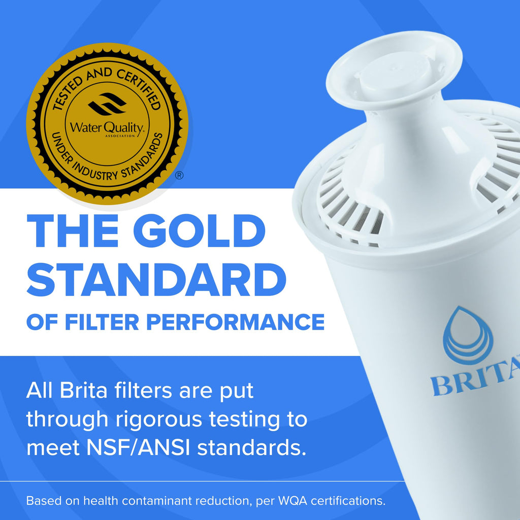 Brita Standard Pitcher and Dispenser Replacement Water Filters, White, 4