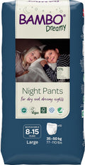 Bambo Nature Dreamy Night Pants Nappies, (Children Aged 8-15, 35-50kg), 10PK Pull Up Pants, Eco Nappies Keep Beds Dry All Night, Pull Ups Training Nappy, Secure, Comfortable, Potty Training