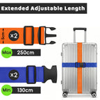 WISYOK Luggage Straps Extended, 4 Pack, 130-250cm Adjustable, Pink SkyBlue
