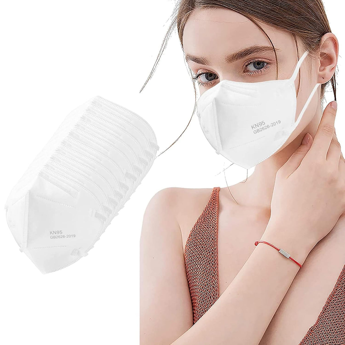 LEMENT 50pcs KN95 Face Mask Black 5-Layer Filter≥95% Cup Dust Safety Masks