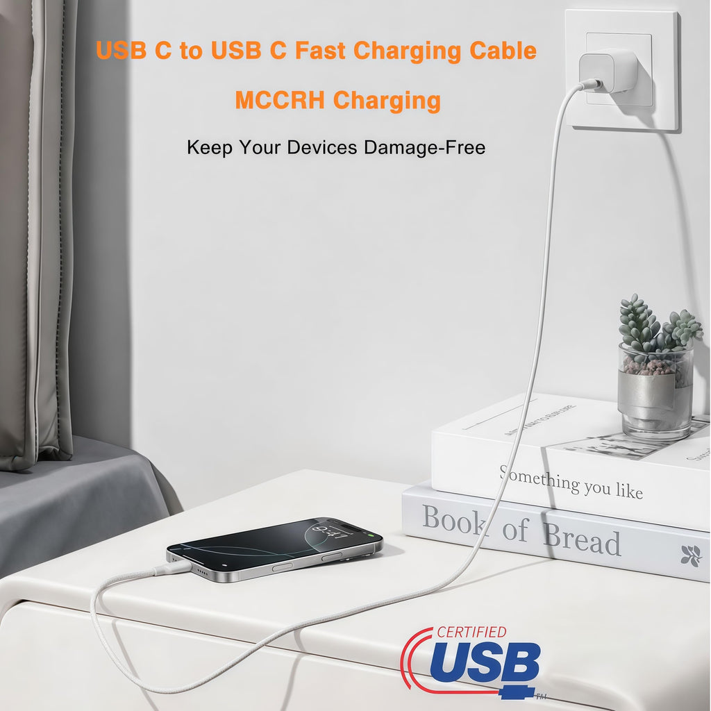 2m USB C to USB C Cable for IPhone 18/17/16/15,Fast Charger USB C for IPhone 17 Air/17e/16 Pro Max/15 Plus/16E/Duo, Long Charging Lead for iPad Pro 10/11th,Google Pixel 11/10/9/8,Samsung Galaxy Z Fold