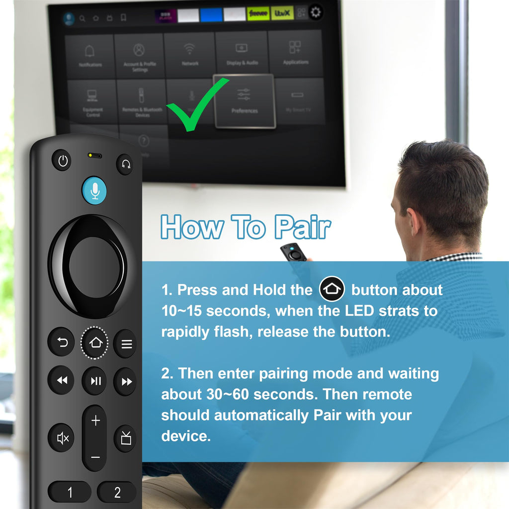 Voice Replacement Remote for Fire Stick, Fire Cube, AMZ FireSeries TVs