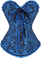 KUOSE Womens Black Basque Body Shaper Overbust Corset Top Plus Size S-6XL