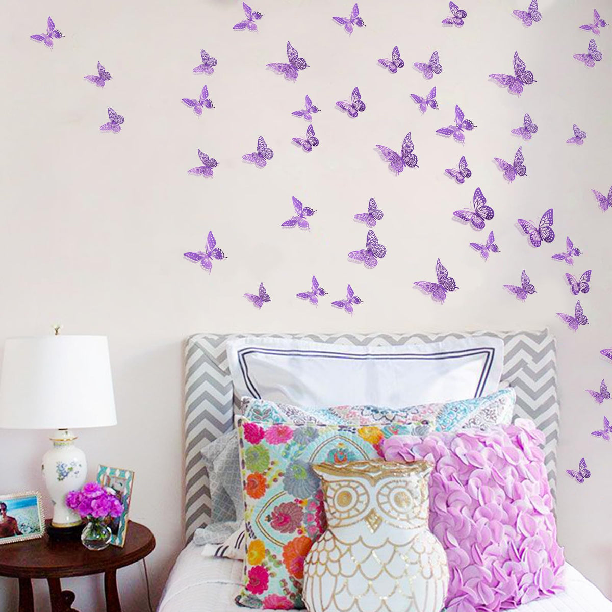 SAOROPEB 3D Butterfly Wall Decor 48 Pcs Gold Butterfly Birthday Decorations