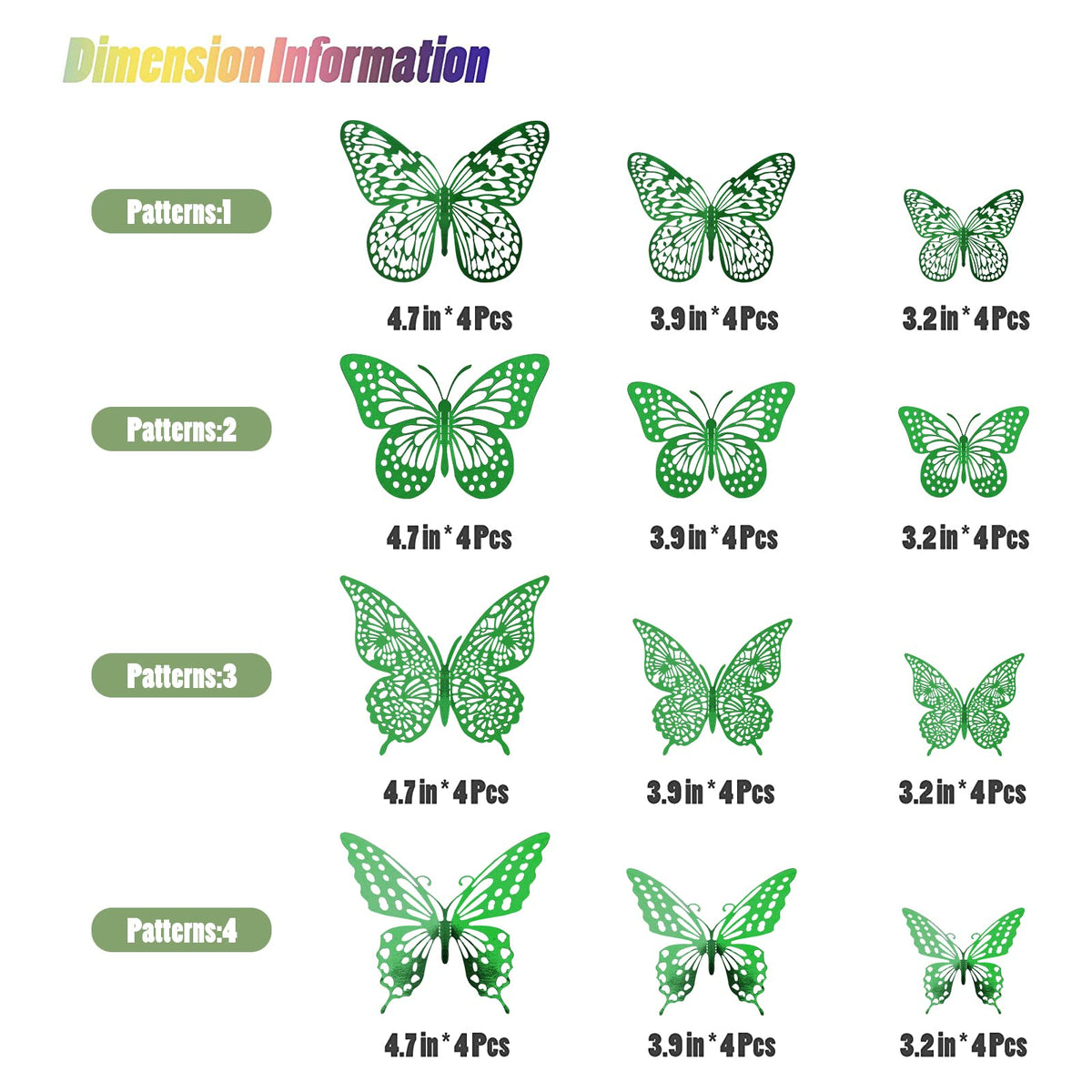 SAOROPEB 3D Butterfly Wall Decor 48 Pcs Gold Butterfly Birthday Decorations