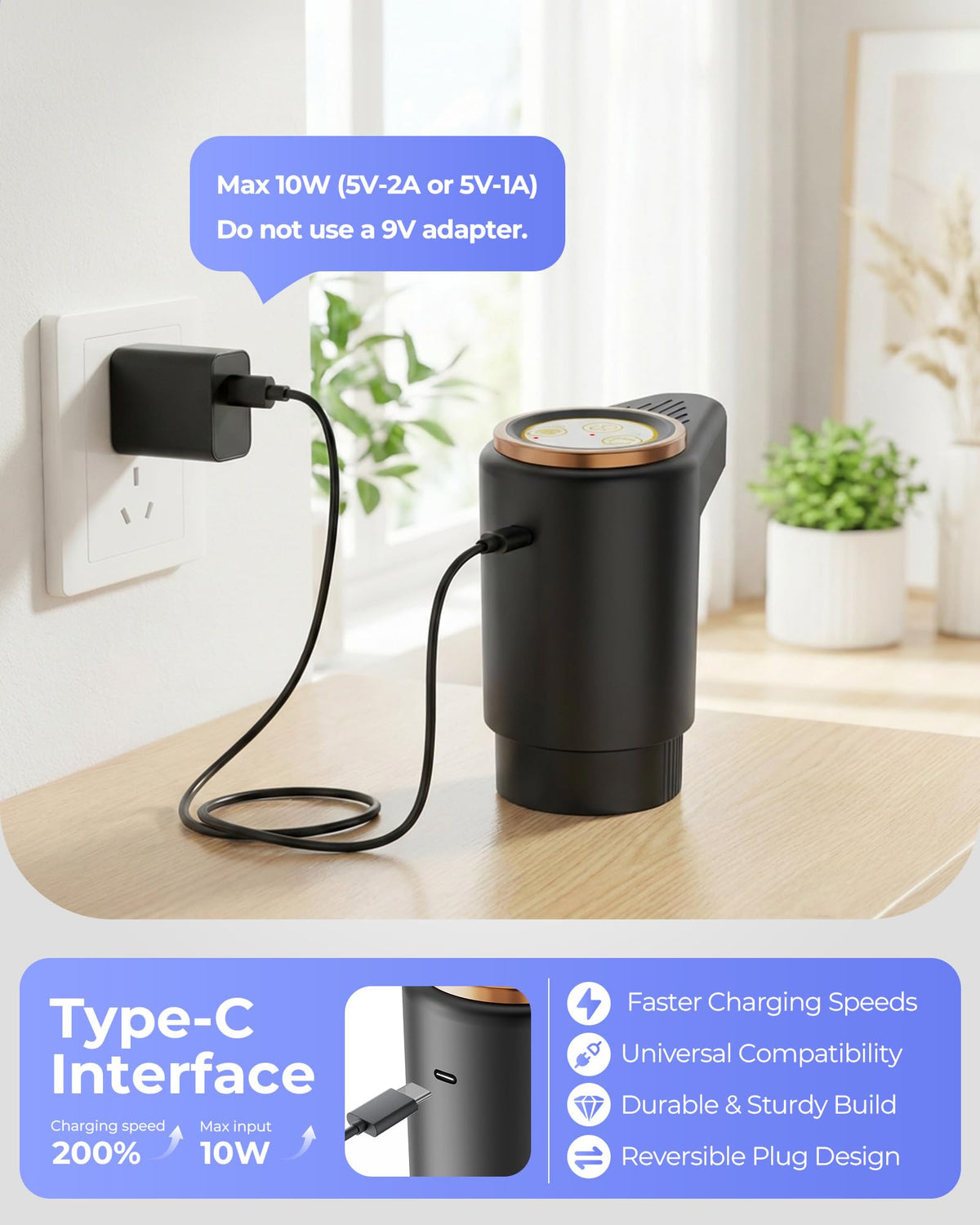 Water Jug Pump for 5 Gallon Bottle – Portable Electric USB-C Charging Dispenser, Dual Powerful Motors, Fast Flow, Fits 2-5 Gallon Jugs – Ideal for Home, Office, Camping, RV, Beige