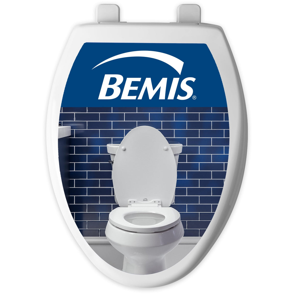 Bemis Plastic Round Toilet Seat with Cover, White, Made in USA