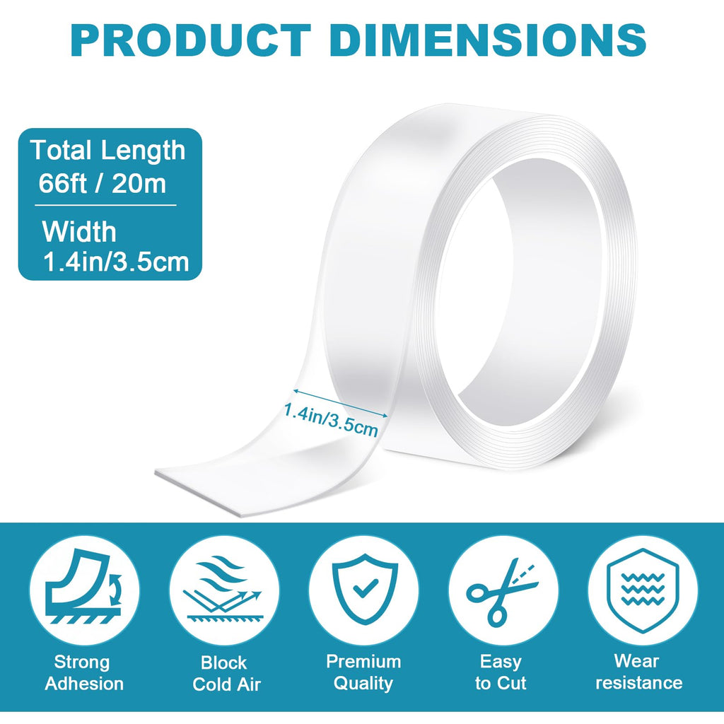 Draft Excluder Tape for Windows Doors, Removable Weather Seal, 3.5cm x 10m