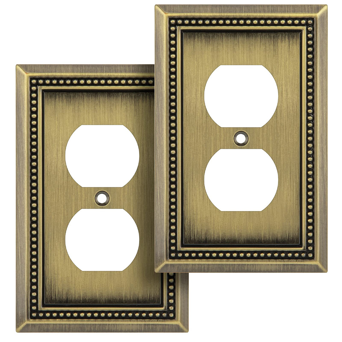 Sunken Pearls Heavy-Duty 4 Toggle Light Switch Plate, Antique Brass, 1 Pack
