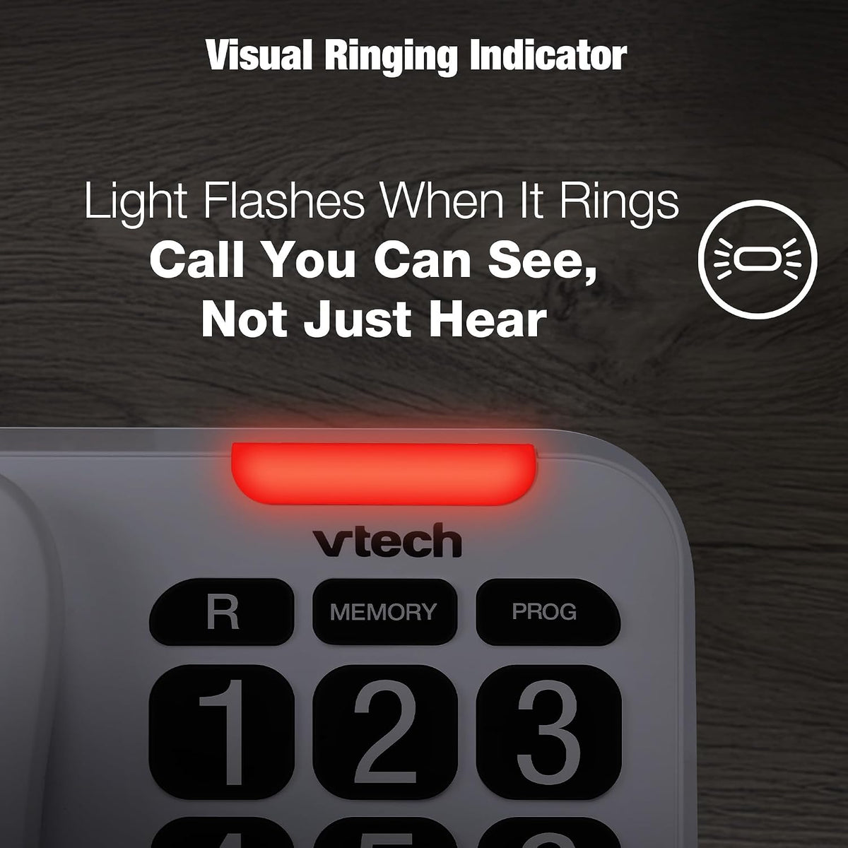 Vtech SA3100 Corded Senior Phone for Elderly with High-Contrast Large Buttons,Multilingual Talking Digits,Visual Ringer,Speed Dial,Speakerphone,No AC Power,Earpiece and Speakerphone Volume Control