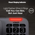 VTech CD1100 Trimstyle Corded Home Phone.No AC Power Required,Landline Phone with last number redial key,ringer control,receiver volume control,recall key,hearing aid compatible,table&wall mountable
