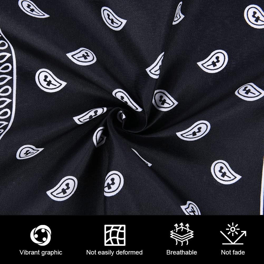 Aomig Bandana Head Scarf for Men and Women, Stylish Cowboy Headband Handkerchief, Multi-purpose Hair Scarf Paisley Print Unisex Headwraps, Bib Party Face Covering Headwear for Motorcycling