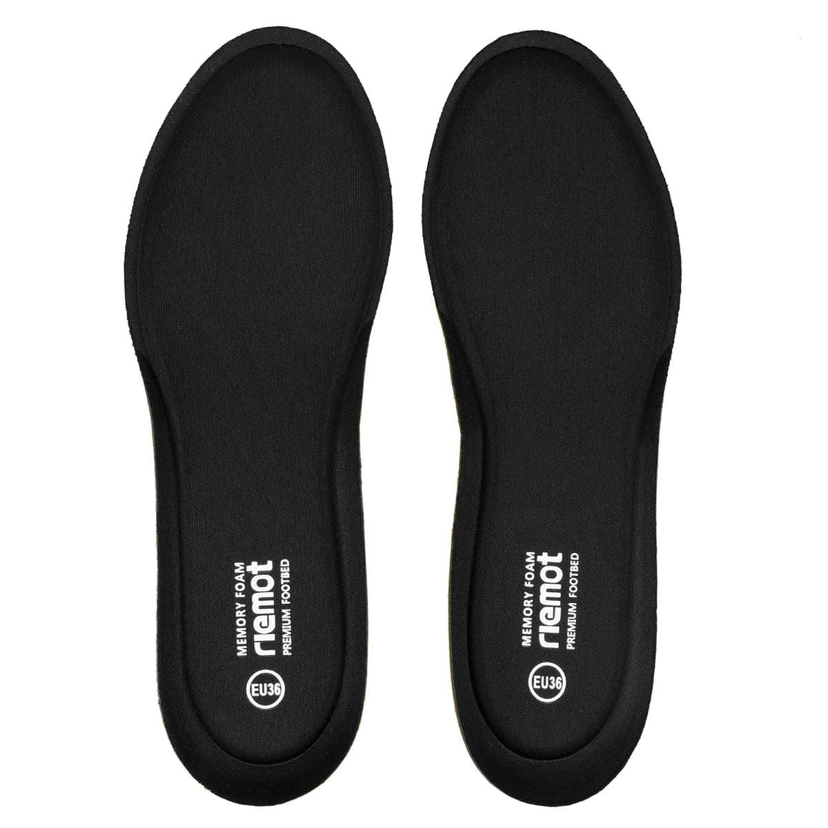 riemot Memory Foam Insoles for Men and Women - Replacement Shoe Inserts Comfort Cushioning for Sports Shoes, Trainers, Sneakers, Work Boots and Walking Shoes, Black with Yellow Base, UK8 / EU42