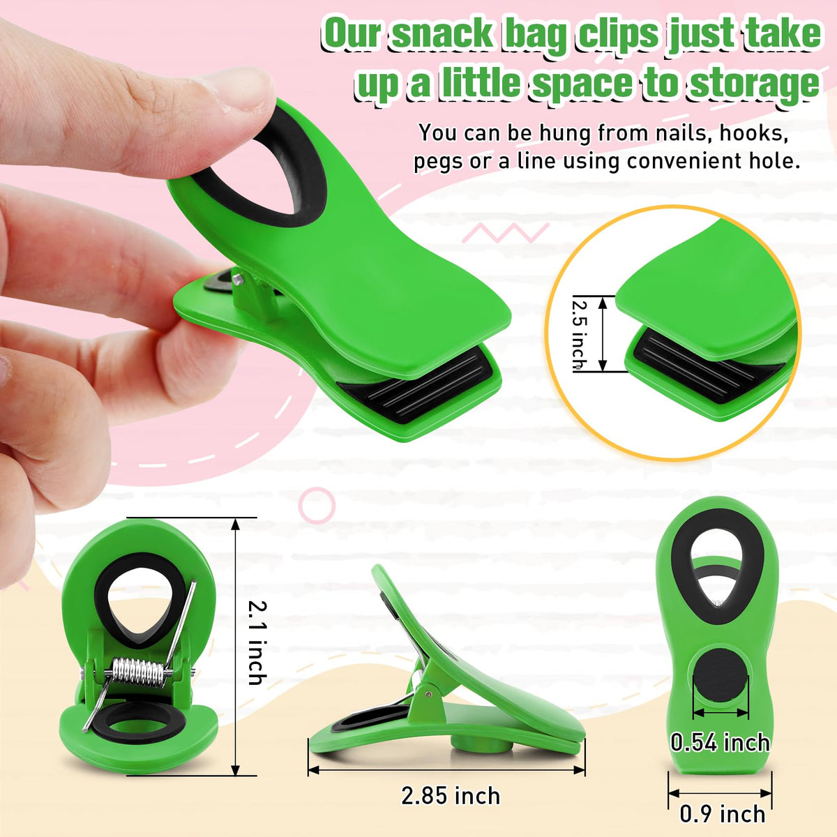 Chip Clips, Bag Clips for Food Storage, 12 Pack Multicolor