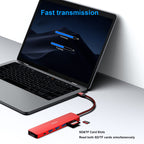 BENFEI USB-C Hub 5-in-1 with 4K HDMI, 3 USB-A 3.2 GEN2 10Gbps, 100W PD, Silicone Woven Cable, Aluminum Case, Compatible with MacBook, iPad, iPhone 15/16 Series