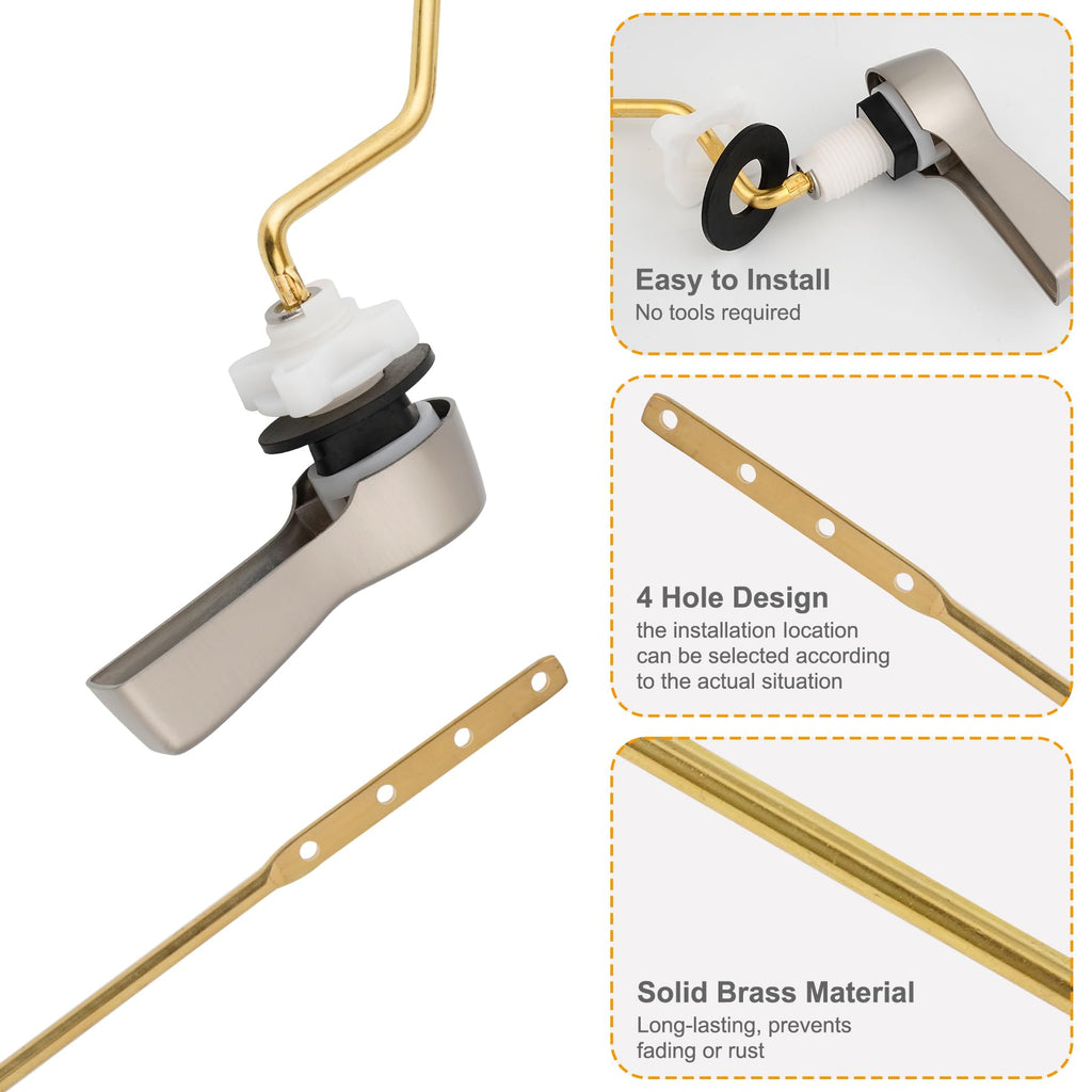 Hibbent Universal Metal Front Mount Toilet Handle Replacement Kit