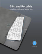 TECKNET 2.4G Wireless Compact Mini Keyboard, UK Layout, White