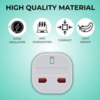 Double Dragon 2-Pack UK Electric Toothbrush & Shaver Plug Adapter | 2-Pin to 3-Pin Bathroom Converter | Supports UK EU Round & US Flat 2-Pin Plugs | 1A Fused | Compatible with Oral-B, Braun, Philips