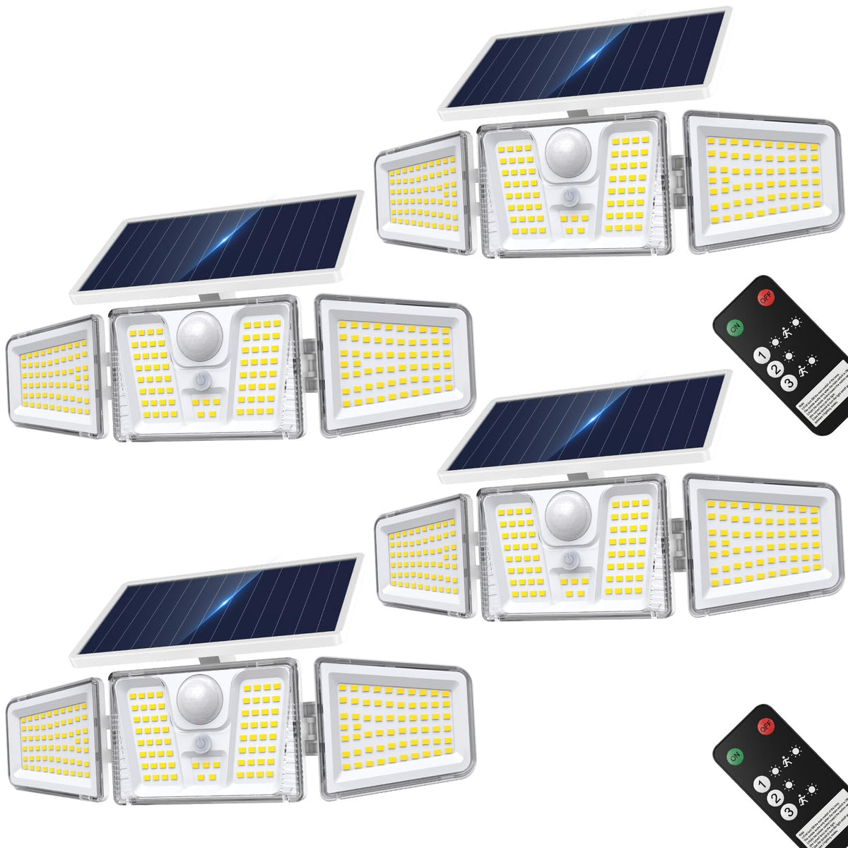 KOOPER Solar Motion Lights Outdoor, 210 LED Remote Solar Flood Lights 2PK