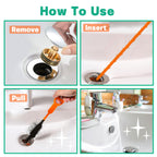 Drain Snake Hair Clog Remover - Shower Sink Unclogger Tool