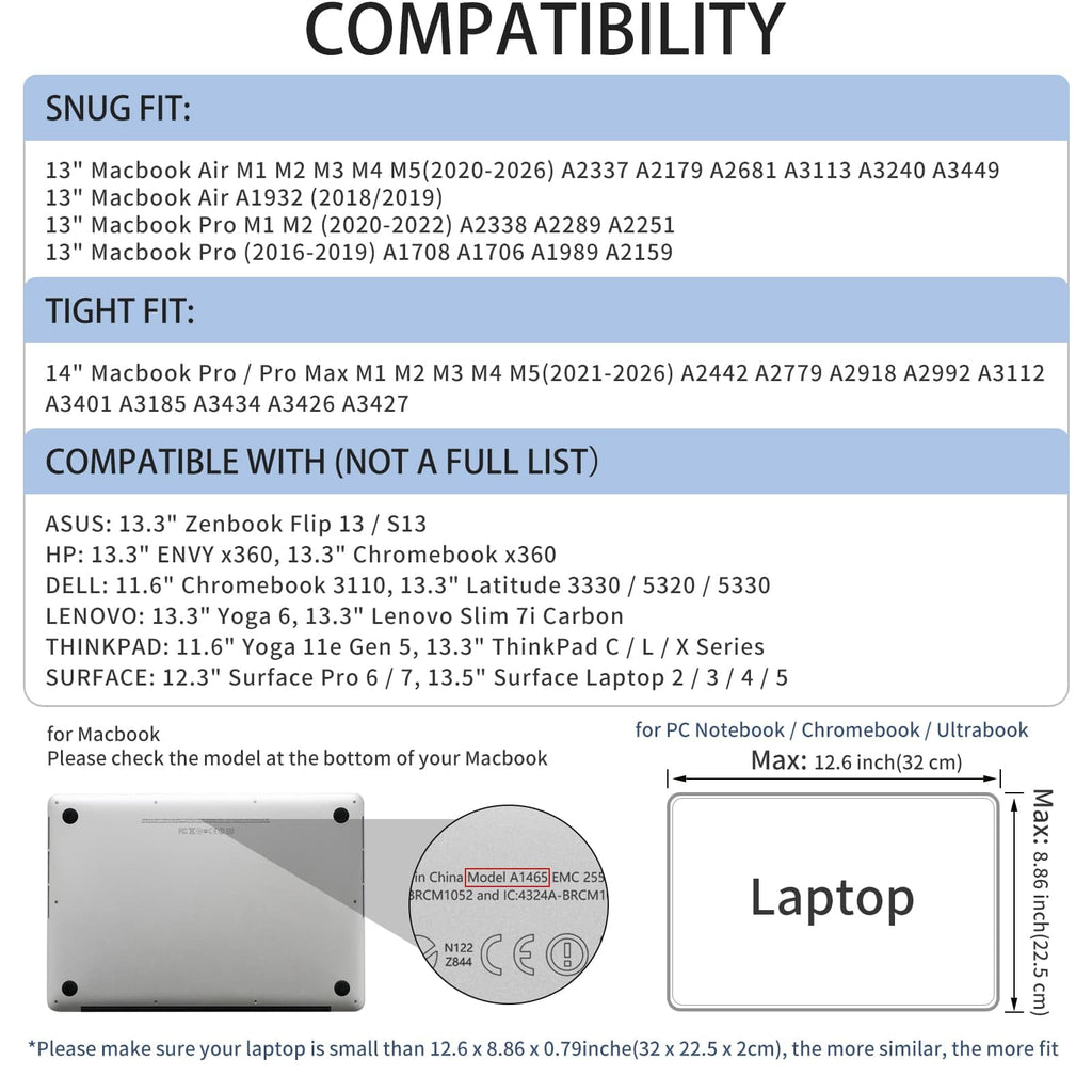 RAINYEAR Laptop Sleeve for 13" Macbook Neo A3404(2026) 11" MacBook Notebook