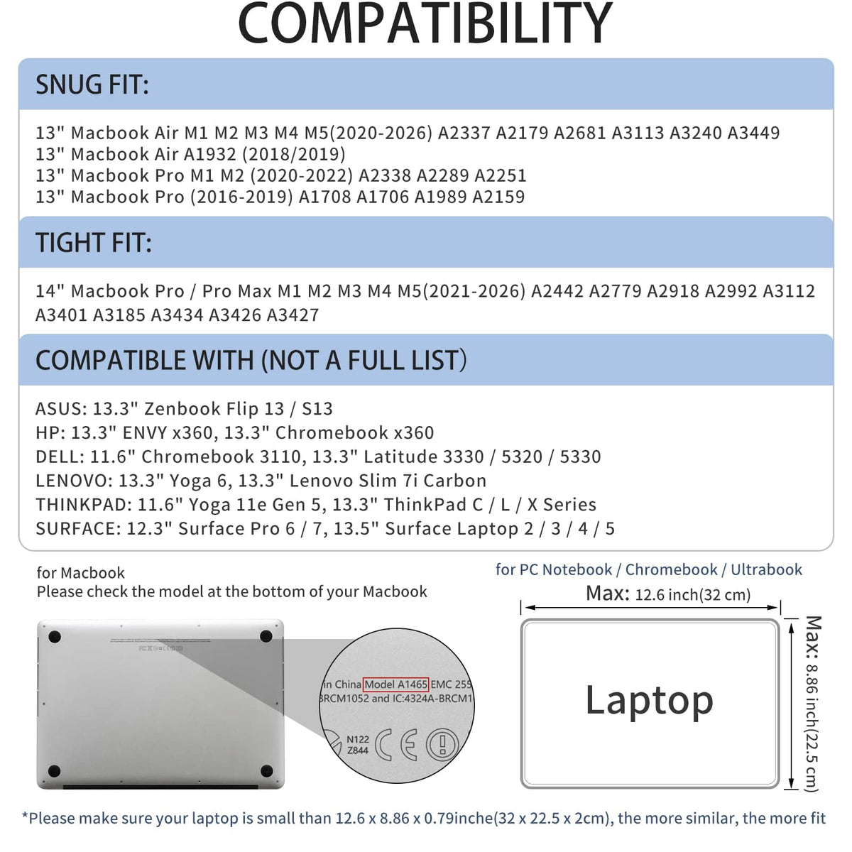RAINYEAR Laptop Sleeve for 13" Macbook Neo A3404(2026) 11" MacBook Notebook