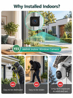 2K 3MP Window Security Camera with Motion Detection Indoor Window Cameras