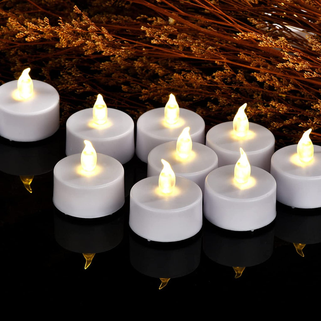 Battery Operated LED Tea Lights Flameless Flickering Candles 50PACK Blue