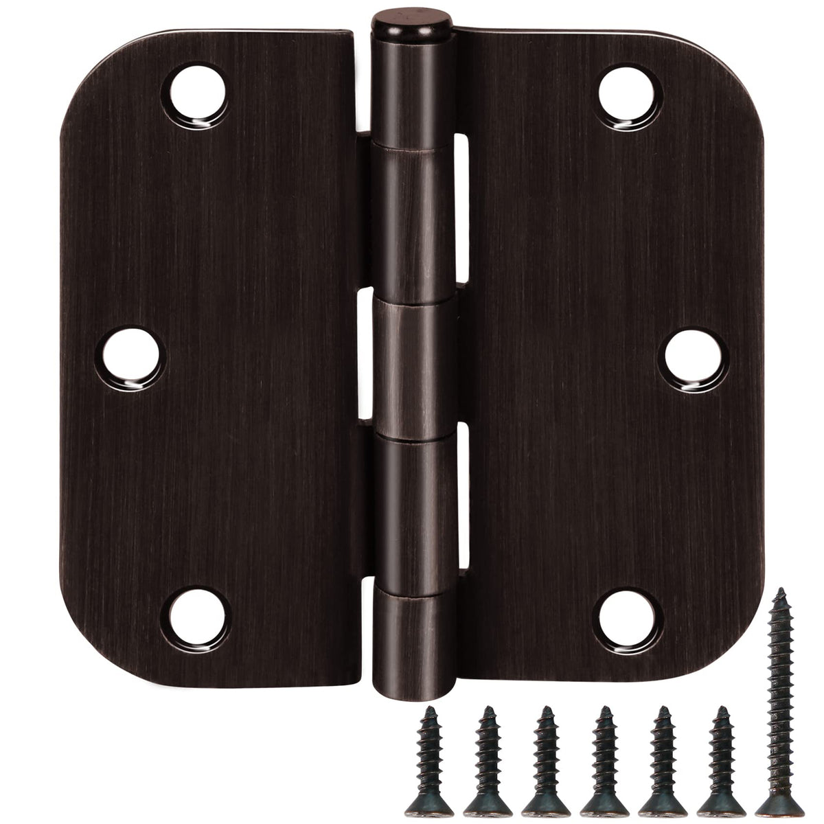 TDCHINGES Rounded Door Hinges 3.5" X 3 1/2 Inch Antique Brass 5/8" Radius