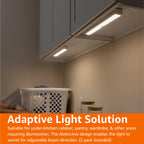 Amazon Basics LED Puck Lights, Battery Operated, 50 Lumens, Under Cabinet Lighting, Easy to Install, Easy to Use, Adhesive Backing, 2-Pack, White