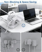 Tower Extension Lead with USB Slots, 8 Way Multi Plug Extension Tower &4USB