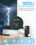 Surge Protector Outlet Extender with Rotating Plug, Multi Plug Wall Outlet
