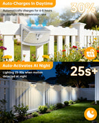Aootek Solar Motion Sensor Lights Outdoor 120 LEDs, Black, 6 Pack