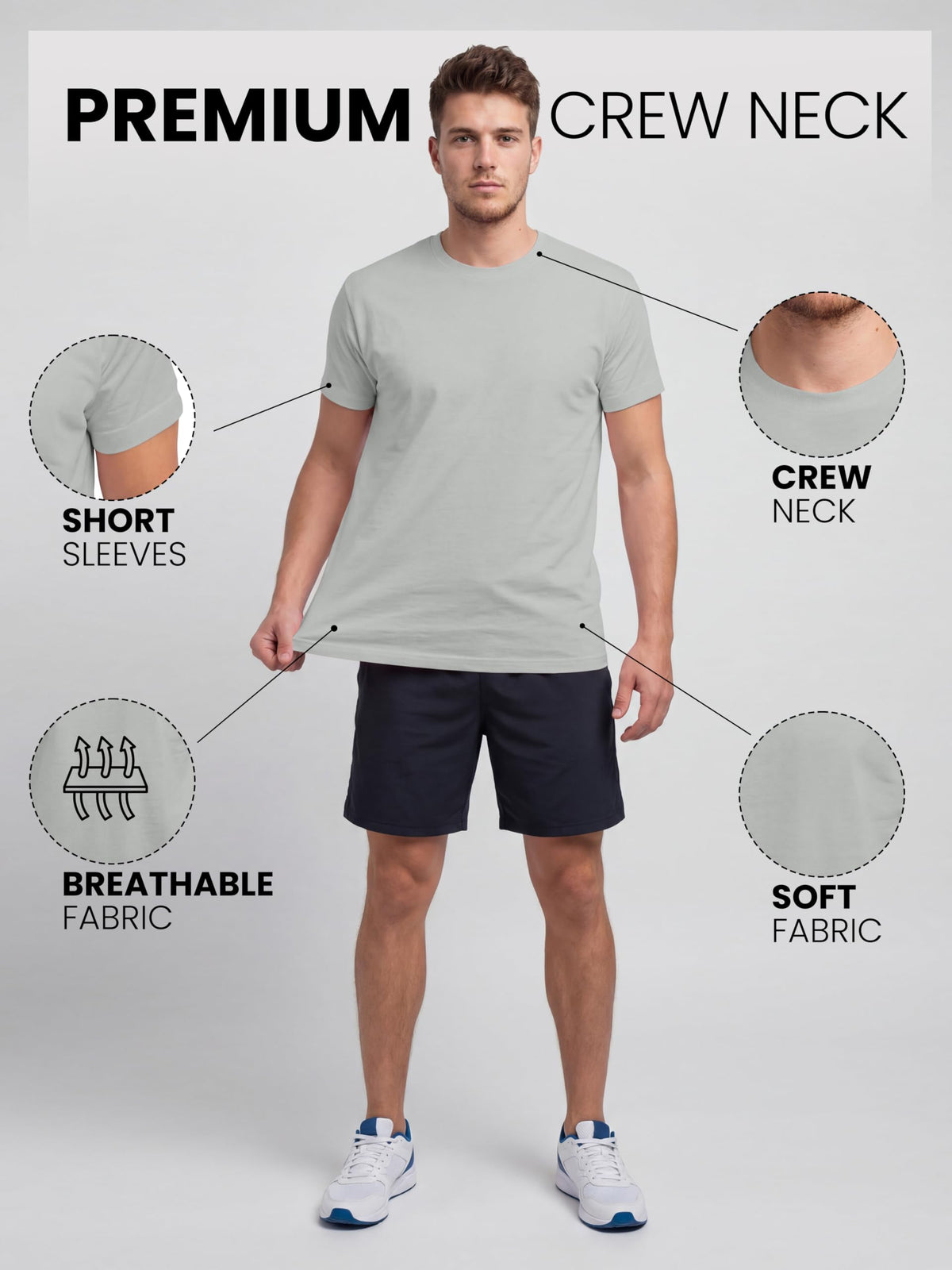 Love My Fashions Mens Plain T Shirt Crew Neck & Short Sleeve Cotton Tops for Men