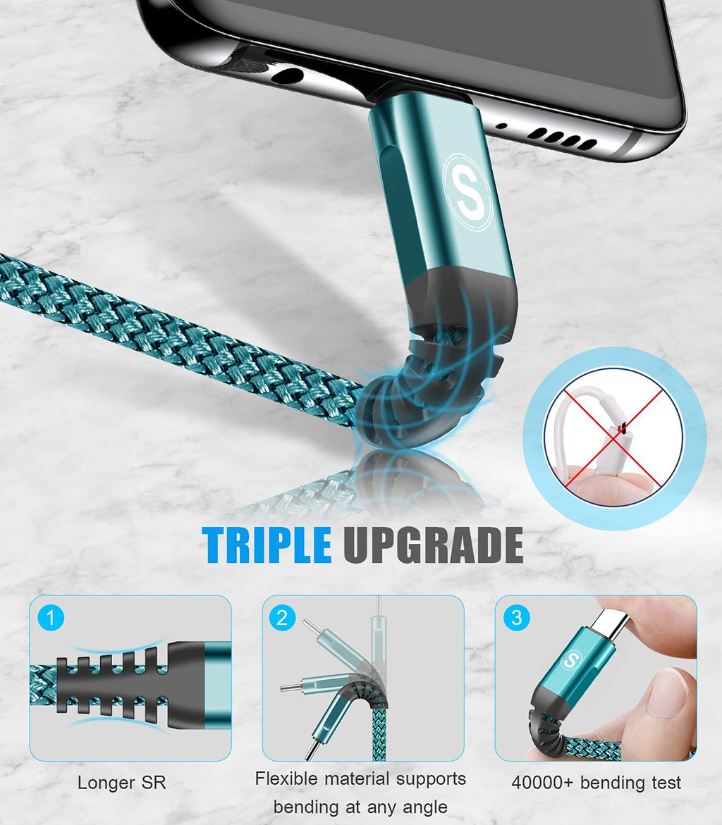 2-Pack 2m 60W USB C to USB C Charger Cable, PD Type C Super Fast Charging for iPhone 17 air 16 15 MacBook iPad Pro, Samsung Flip Fold 7 6 5 S26 S25 S24 S23 Ultra, Steam Deck, Nintendo Switch etc