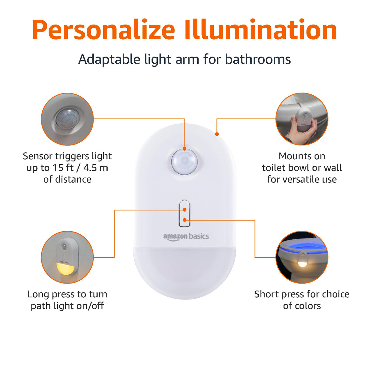Amazon Basics LED Puck Lights, Battery Operated, 50 Lumens, Under Cabinet Lighting, Easy to Install, Easy to Use, Adhesive Backing, 2-Pack, White