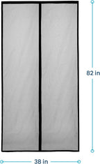 Flux Phenom Magnetic Screen Door - Bugs Out, Breeze in - 9min Install Auto-Sealing Heavy Duty Double Stitched Mesh, 52 Magnets, Hands Free Sliding & Patio Doors Net, Pet & Kid Friendly, 38 x 82 Inch