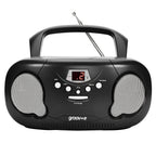 Groov-e Original Boombox - Portable CD Player with Bluetooth, Radio, 3.5mm Aux Port, & Headphone Socket - LED Display, 2 x 1.2W Speakers - Battery or Mains Powered - Blue