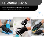 Black Vinyl Gloves, 100 Count, Powder Free & Latex Free, Multi-Purpose Black Disposable Gloves for Food Handling, Cooking, Cleaning & Medical Use (L, 100)