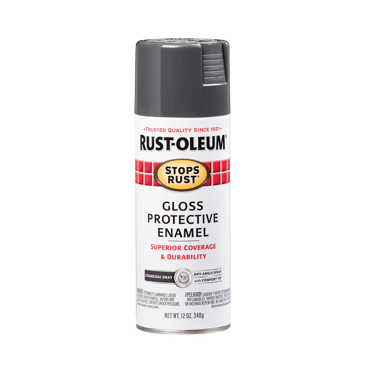 Rust-Oleum 7776830 Stops Rust Spray Paint, 12 oz, Flat Black