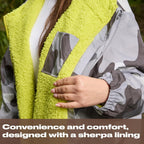 OHS Adults Drying Robe, Water-Resistant Changing Robe Gifts for Women Comfy Sherpa Privacy Robes for Women Men, Stay Dry Jacket Swimming Camping Drying Robes - S/M, L/XL